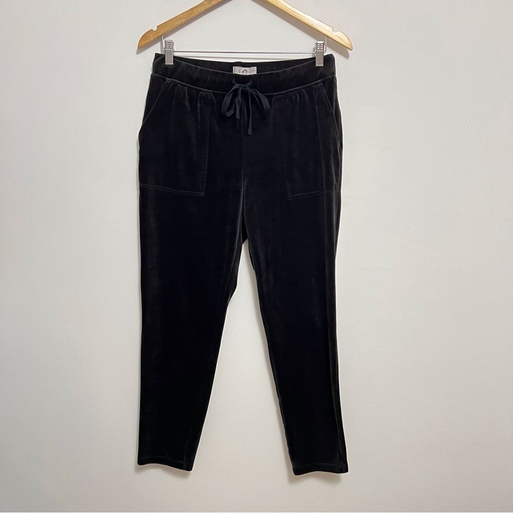 Lou and Grey for Loft Black Velvet Lounge Pants Size Medium